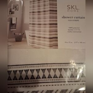 SKL Home Shower Curtain Geo Stripe 70x72 Saturday Knight Ltd